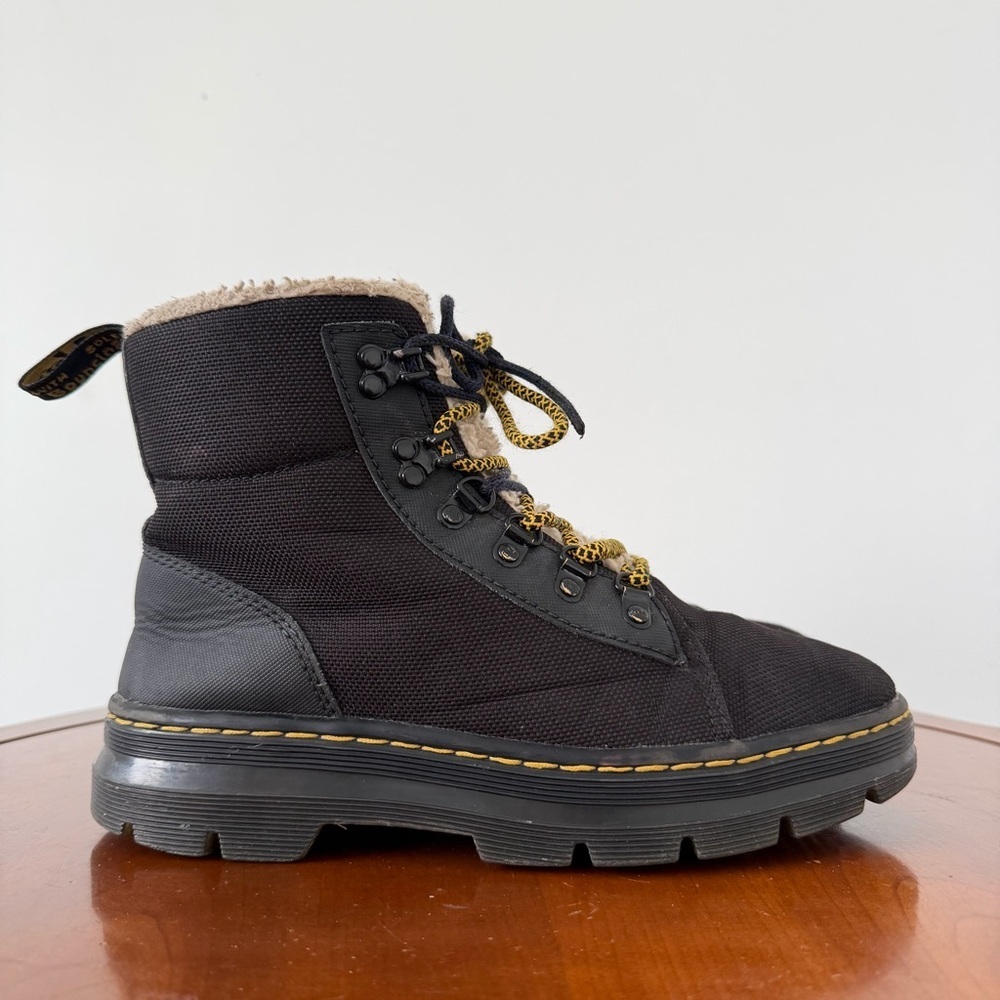 Dr. Martens Combs Faux Fur Lace up Casual Boots | US 8
